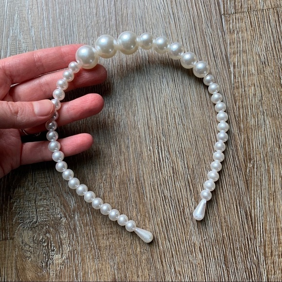 NEW Pearl Bridal Bride Headband Headpiece Boho main image 6